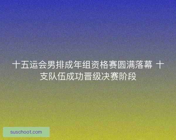 十五运会男排成年组资格赛圆满落幕 十支队伍成功晋级决赛阶段
