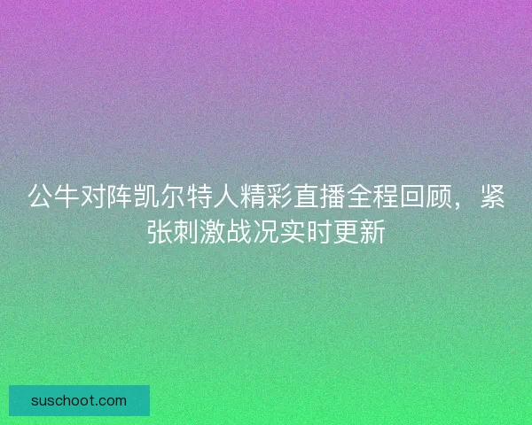 公牛对阵凯尔特人精彩直播全程回顾，紧张刺激战况实时更新