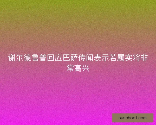 谢尔德鲁普回应巴萨传闻表示若属实将非常高兴
