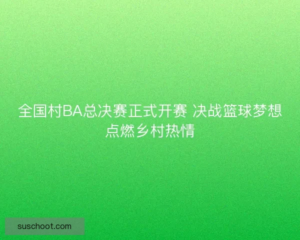 全国村BA总决赛正式开赛 决战篮球梦想点燃乡村热情