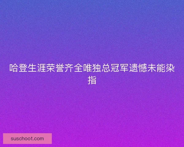 哈登生涯荣誉齐全唯独总冠军遗憾未能染指 哈登生涯荣誉齐全唯独总冠军遗憾未能染指
